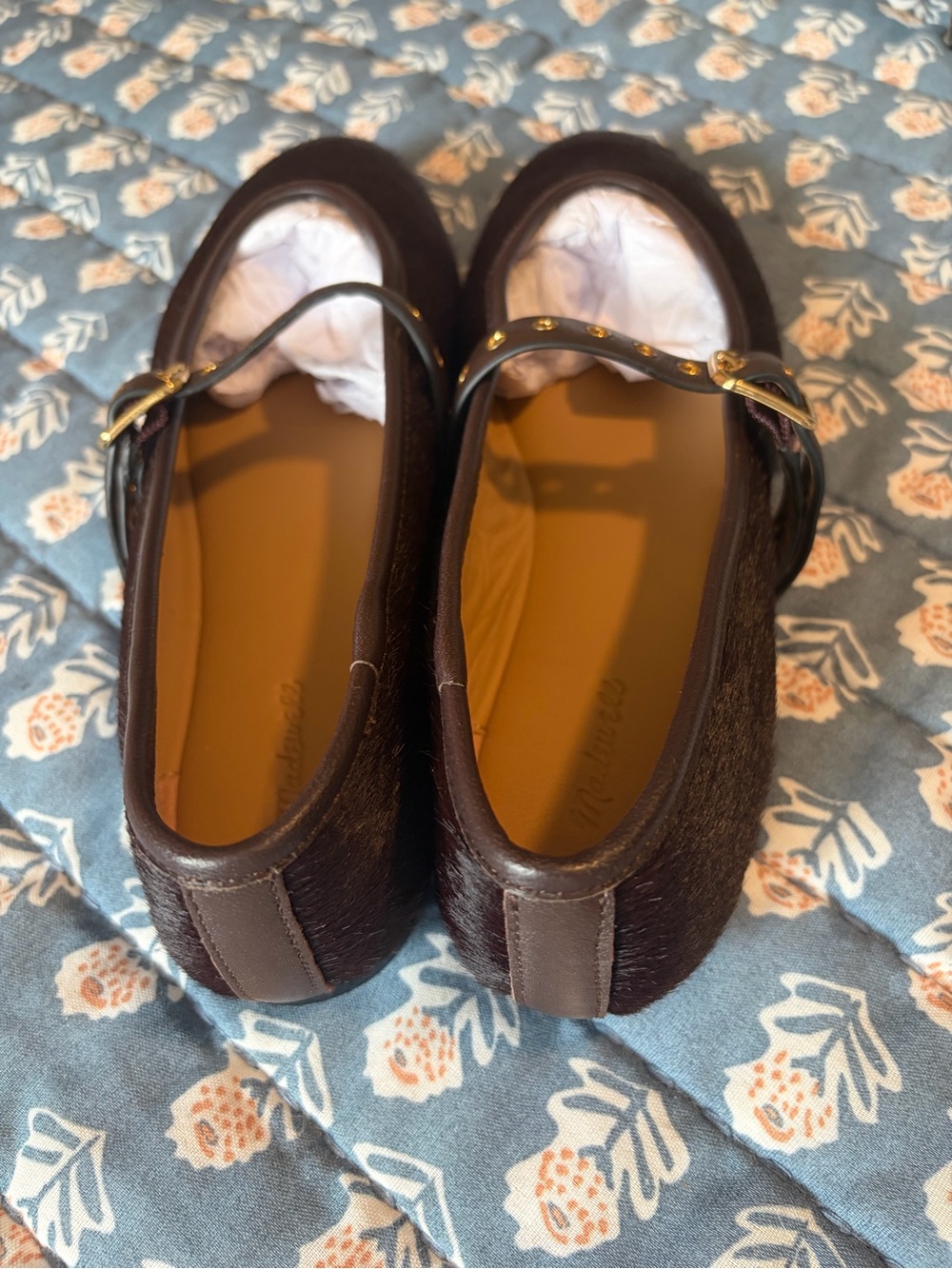 Madewell The Remy Calf Hair Mary Jane Flats Chocolate Raisin 9.5 Sold Out - Picture 6 of 10